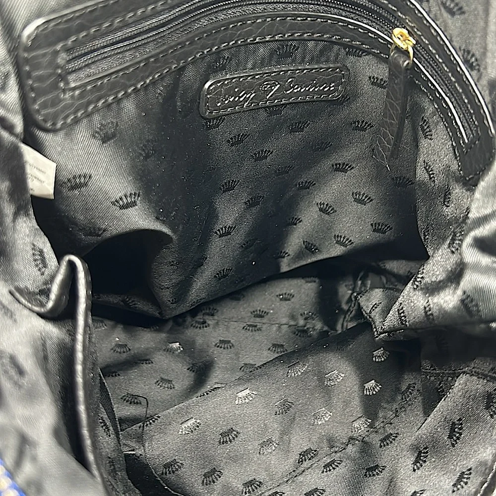 Juicy Couture Y2K Vintage Blue/Pink Glitter Velvet Tote Handbag Purse 👛 👛 - Picture 8 of 9